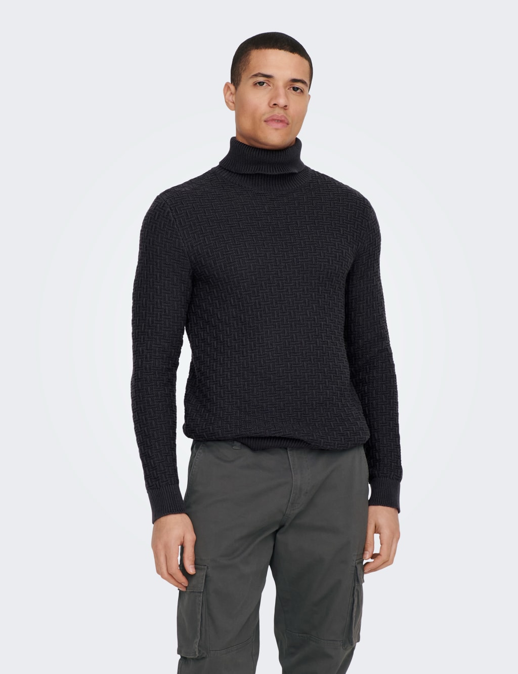 Marks and spencer men's polo neck jumpers on sale
