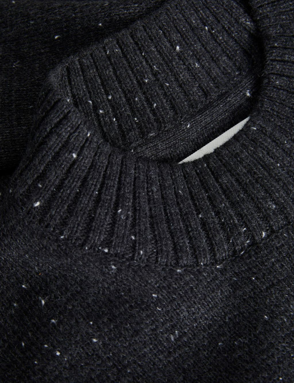 Cotton Blend Textured Funnel Neck Jumper image 7
