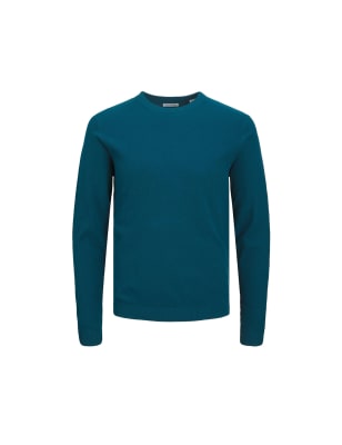 Pure Cotton Textured Crew Neck Jumper