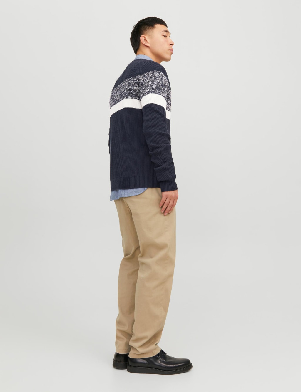 Cotton Blend Ribbed Colour Block Jumper image 5