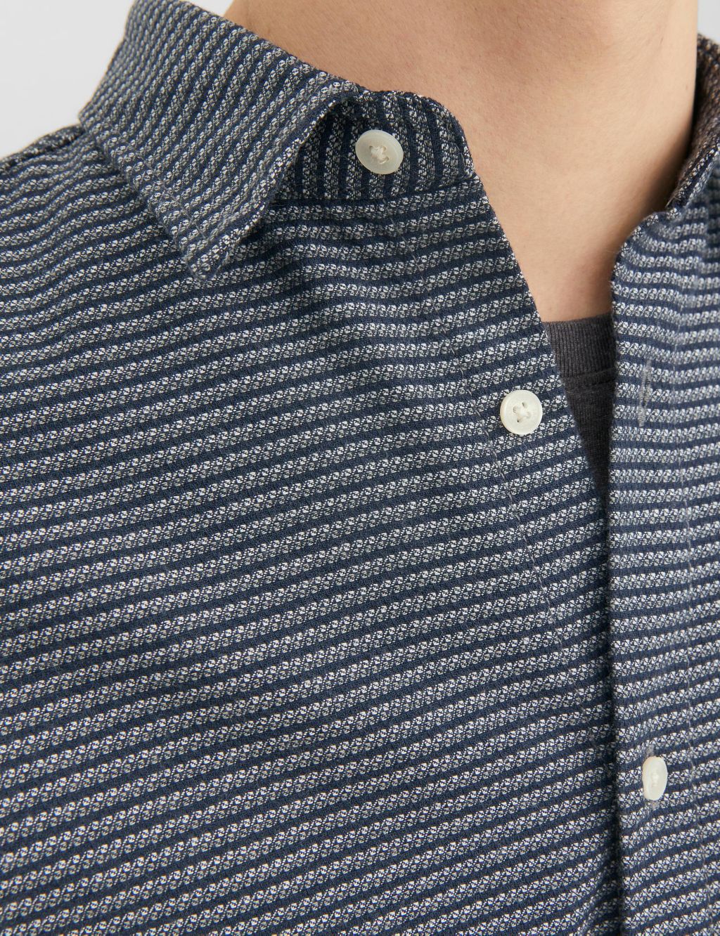 Cotton Rich Striped Oxford Shirt image 5