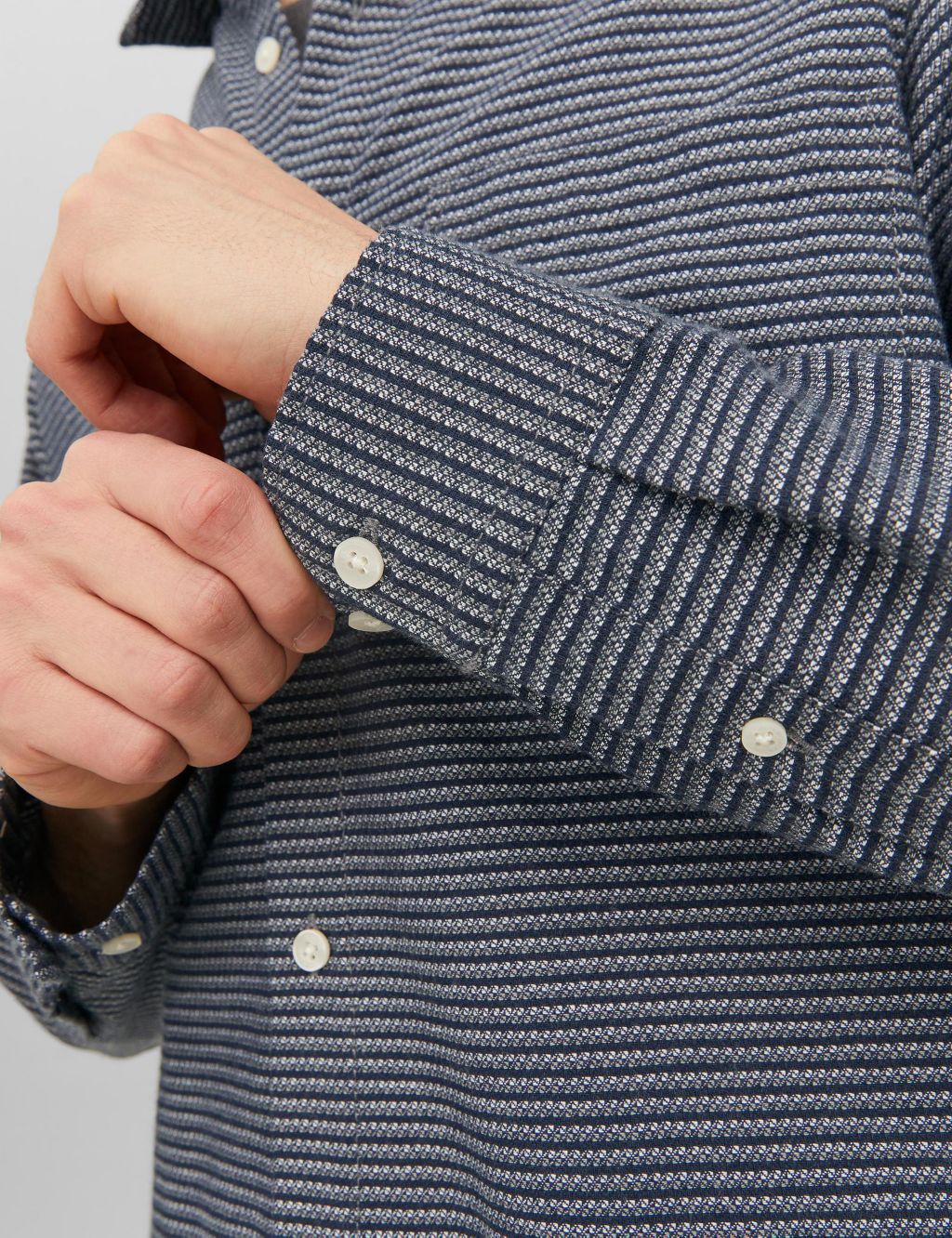 Cotton Rich Striped Oxford Shirt image 6