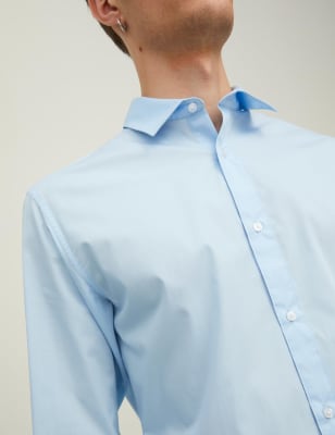 Slim Fit Cotton Blend Oxford Shirt