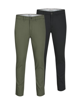 mens jack & jones 2pk slim fit chinos - black mix