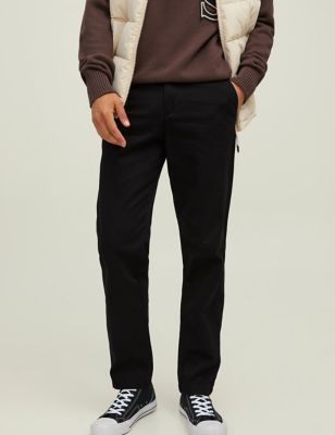 Straight Fit Flat Front Chinos