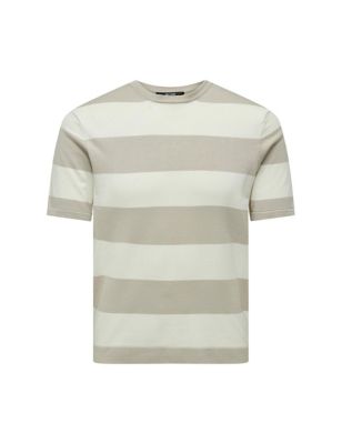 Fine Knit Striped T-Shirt