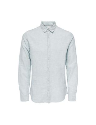 Cotton Linen Blend Slim Fit Shirt