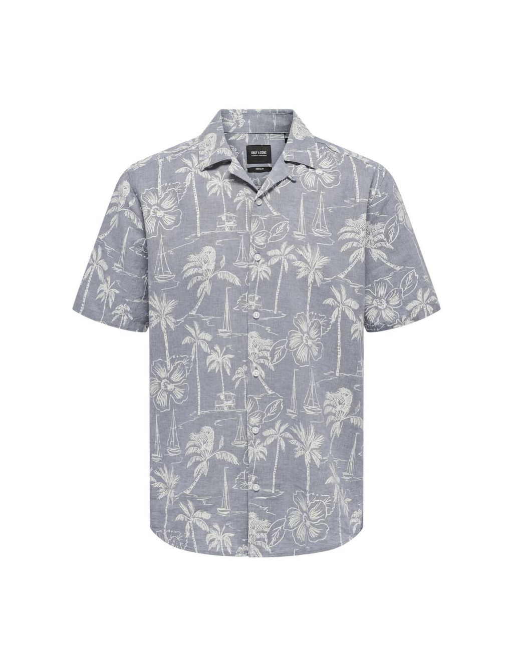 Cotton Linen Blend Hawaiian Shirt