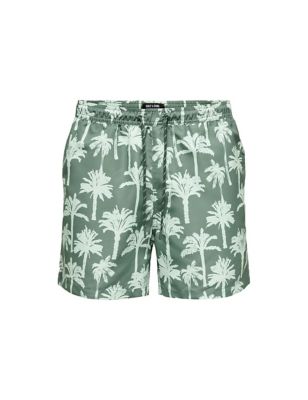 Only & Sons Mens Printed Swim shorts - Green Mix, Green Mix