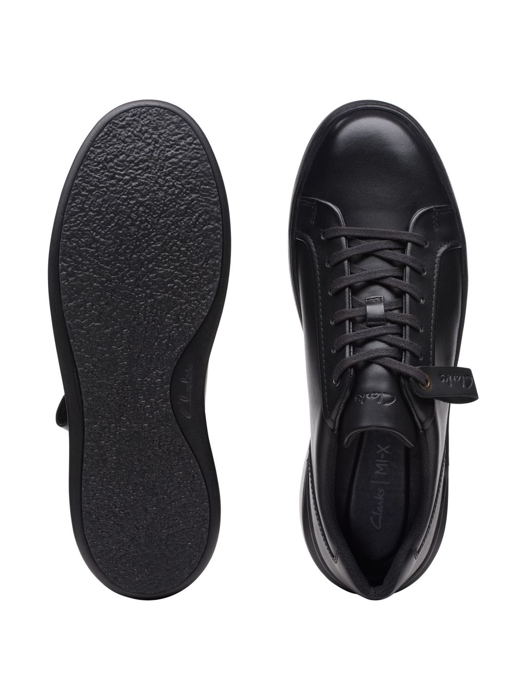 Wide Fit Leather Lace Up Trainers image 5