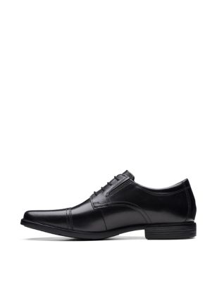 Clarks Men's Leather Oxford Shoes - 7 - Black, Black