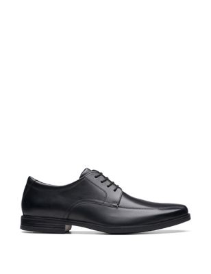 Clarks Men's Leather Oxford Shoes - 6 - Black, Black