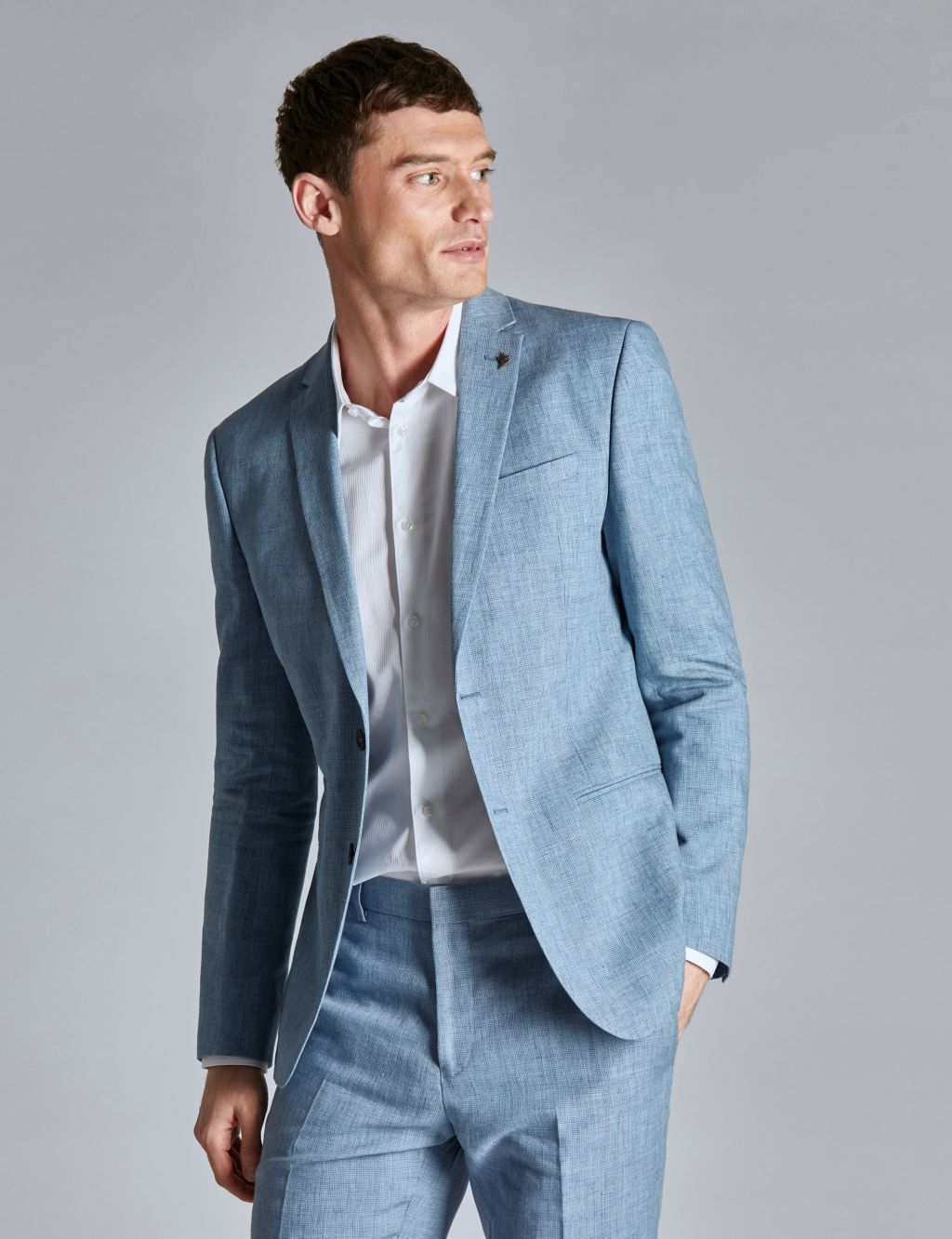 Slim Fit Linen Rich Suit Jacket