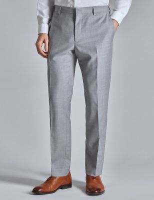 Ted Baker Mens Slim Fit Wool Rich Suit Trousers - 28SHT - Grey, Grey