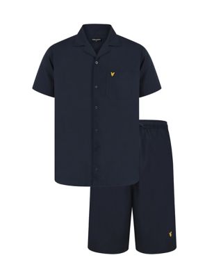 Lyle & Scott Mens Pure Cotton Pyjama Set - Navy, Navy