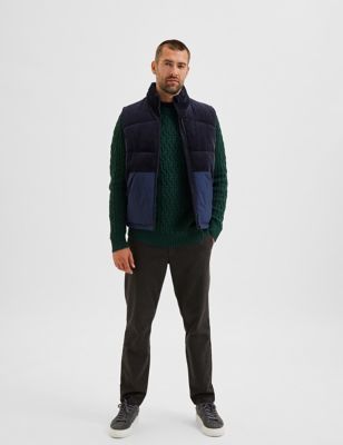 M&S Selected Homme Mens Corduroy Padded Gilet