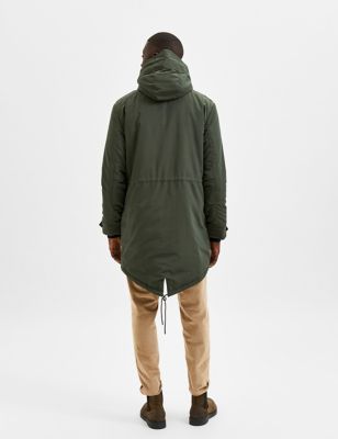 M&S Selected Homme Mens Hooded Parka Jacket