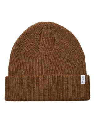 M&S Selected Homme Mens Wool Knitted Beanie Hat