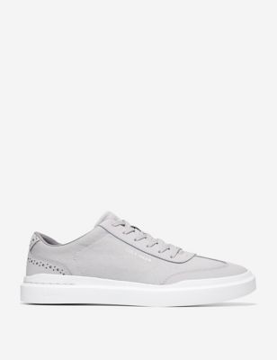 Cole Haan Mens GrandPro Rally Canvas T-Toe Lace Up Trainers - 8 - Light Grey, Light Grey