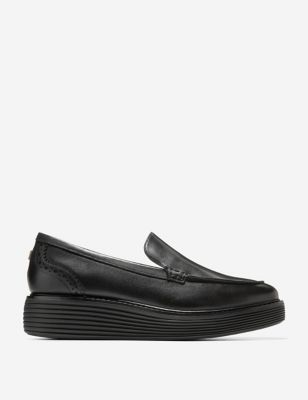 Cole Haan Women's OriginalGrand Platform Venetian Loafers - 4.5 - Black, Black,Brown,Gold