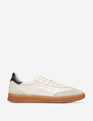 Cole Haan Men's GrandPro Breakaway Leather Lace-Up Trainers - 7 - Ivory, Ivory