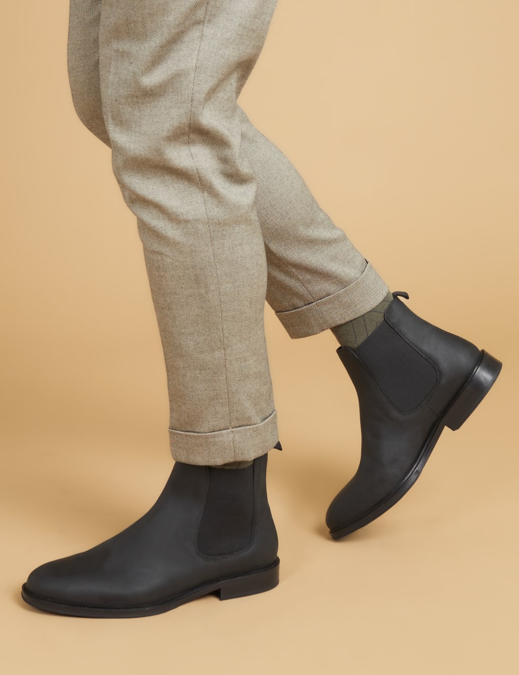 Leather Pull On Chelsea Boots image 1