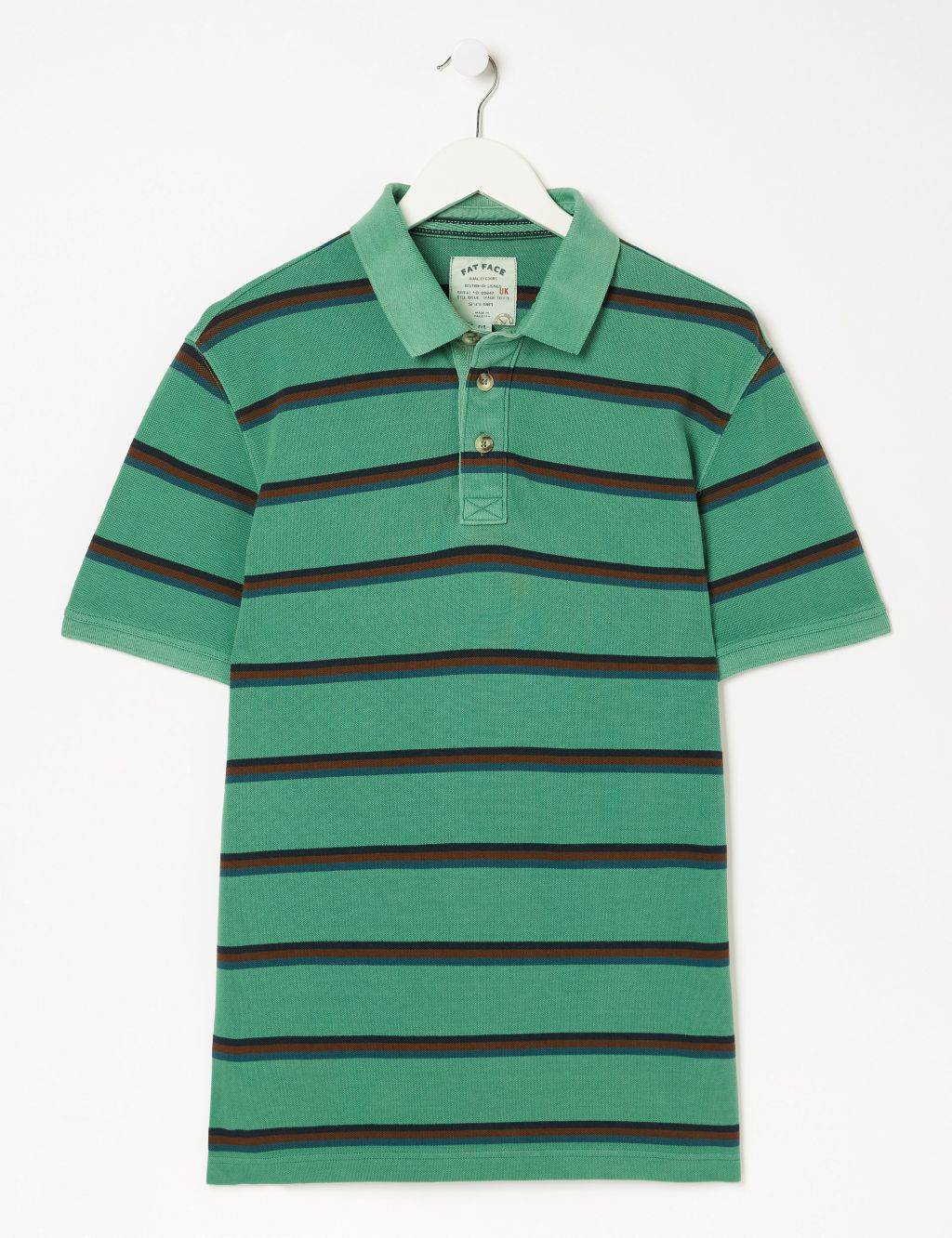 Pure Cotton Striped Pique Polo Shirt image 1