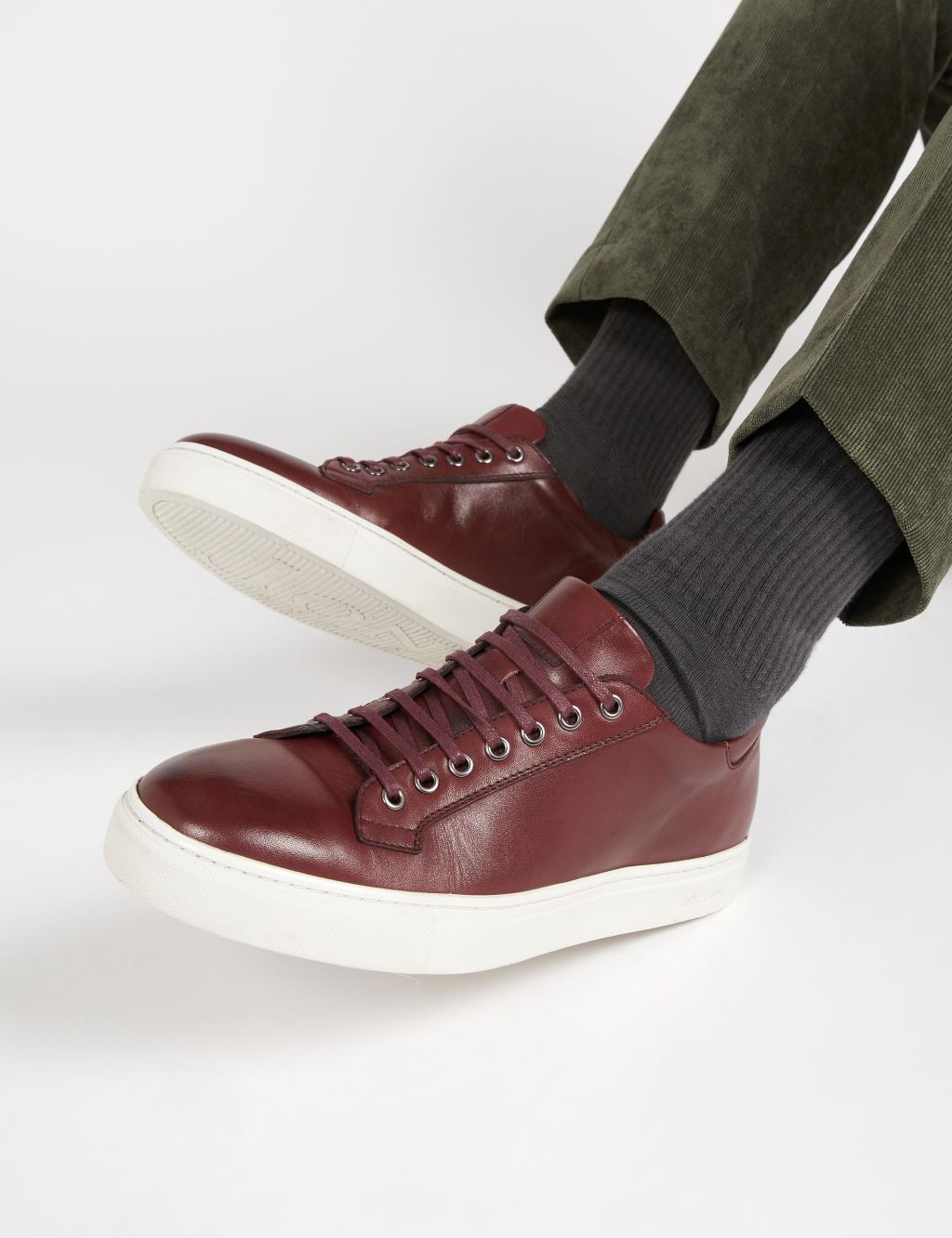 Leather Lace-Up Trainers image 1