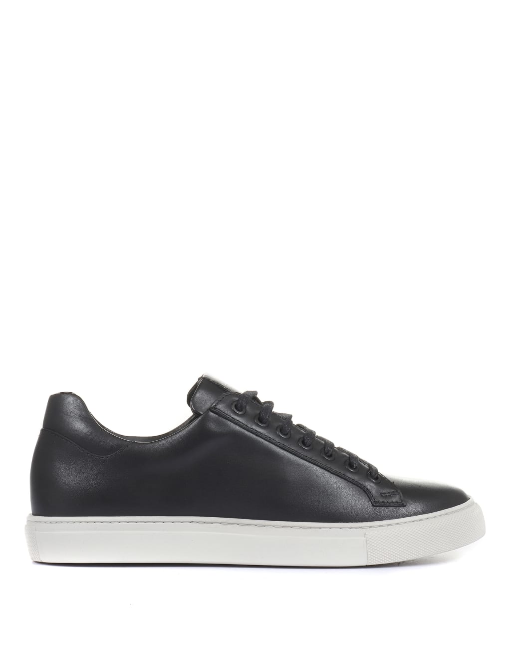 mens all black leather trainers