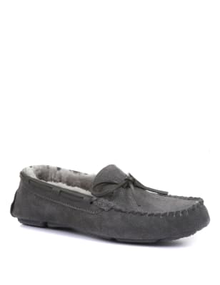 Suede Moccasin Slippers
