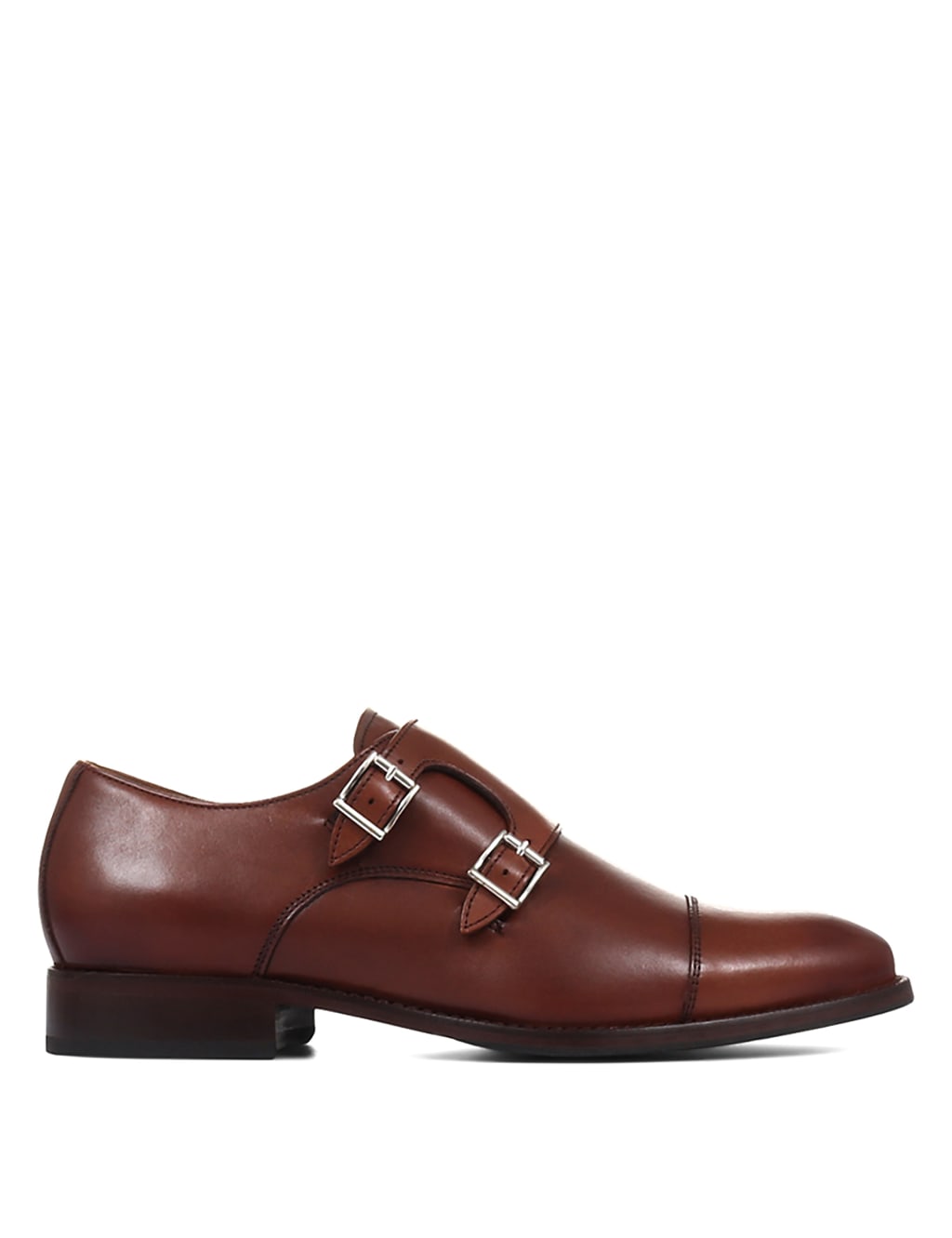 Leather Double Monk Strap Shoes image 5