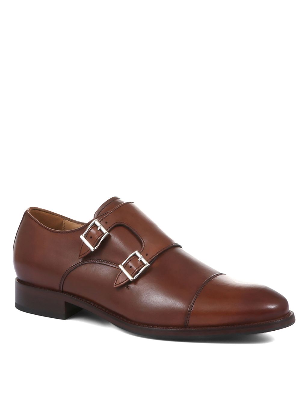 Leather Double Monk Strap Shoes image 2