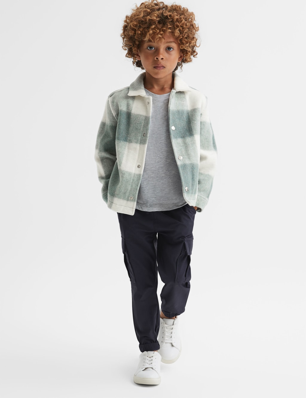 Checked Hooded Jacket (4-14 Yrs) image 4