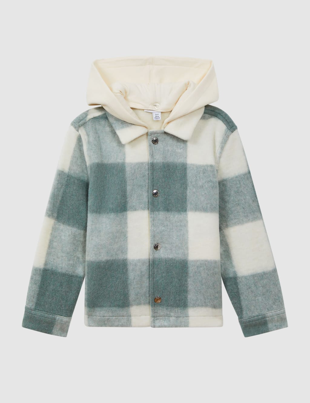 Checked Hooded Jacket (4-14 Yrs) image 2