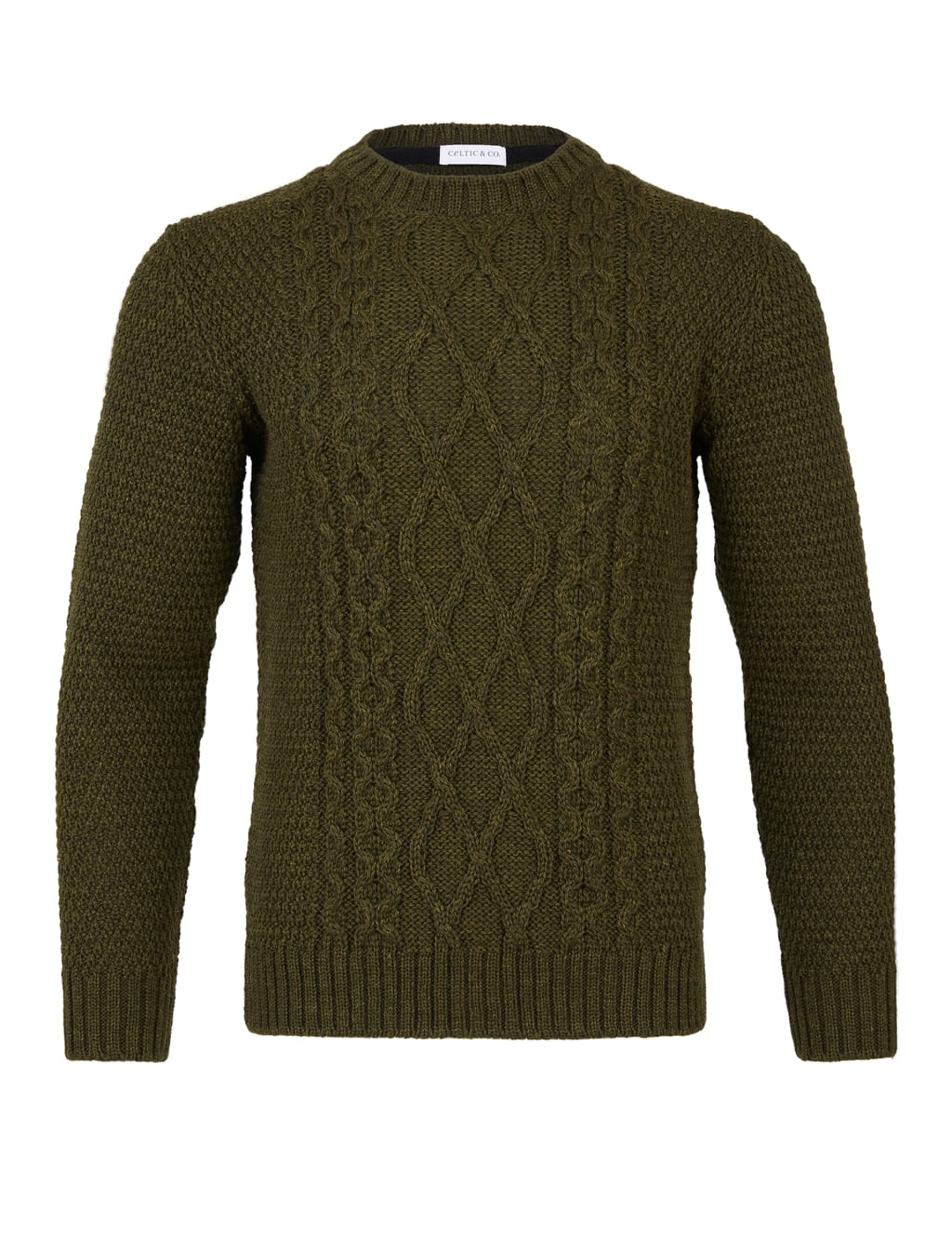 Pure Merino Wool Cable Crew Neck Jumper image 2