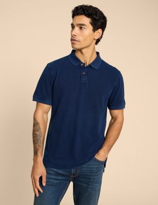 White Stuff Men's Pure Cotton Polo Shirt - Blue, Blue