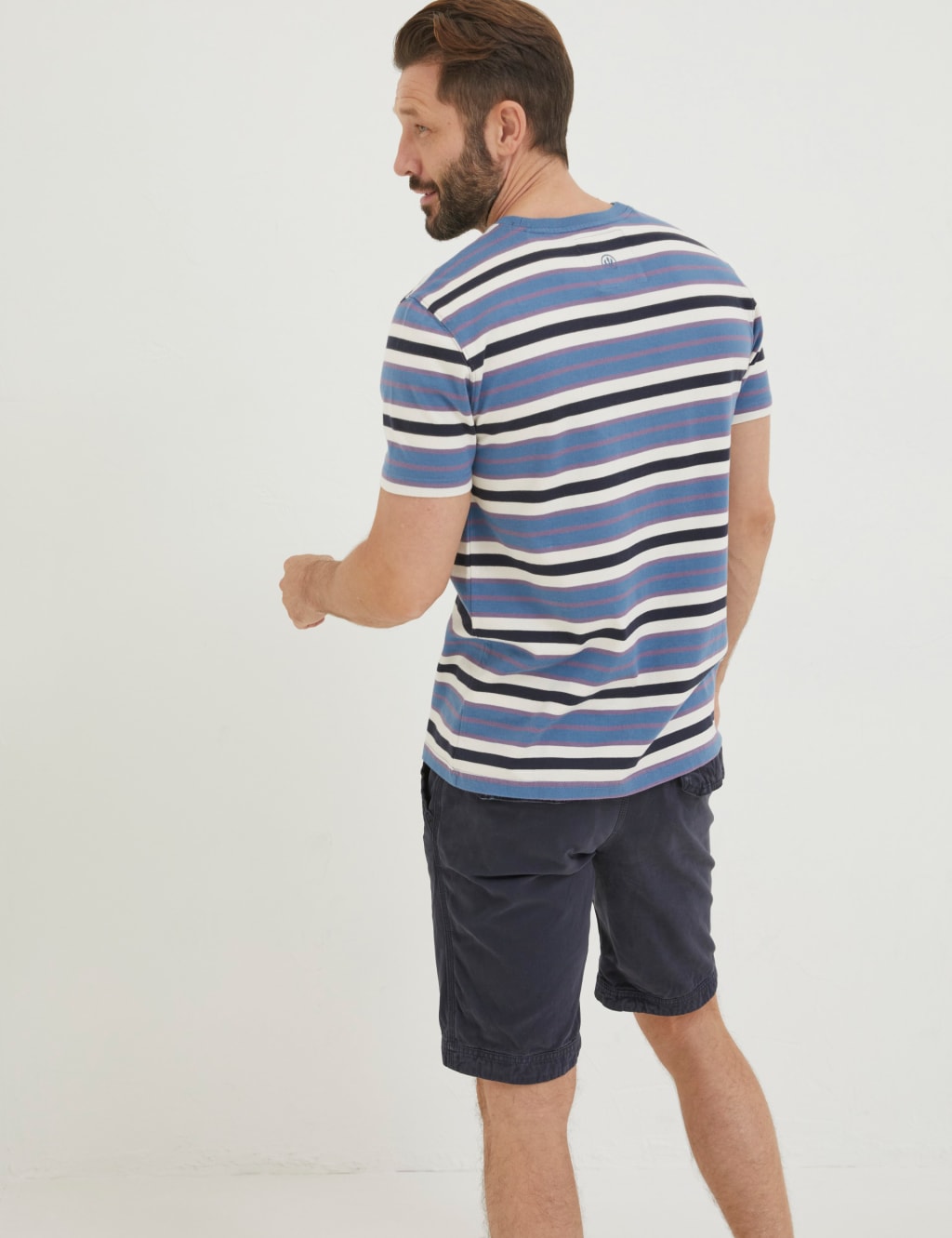 Pure Cotton Striped Crew Neck T-Shirt image 3