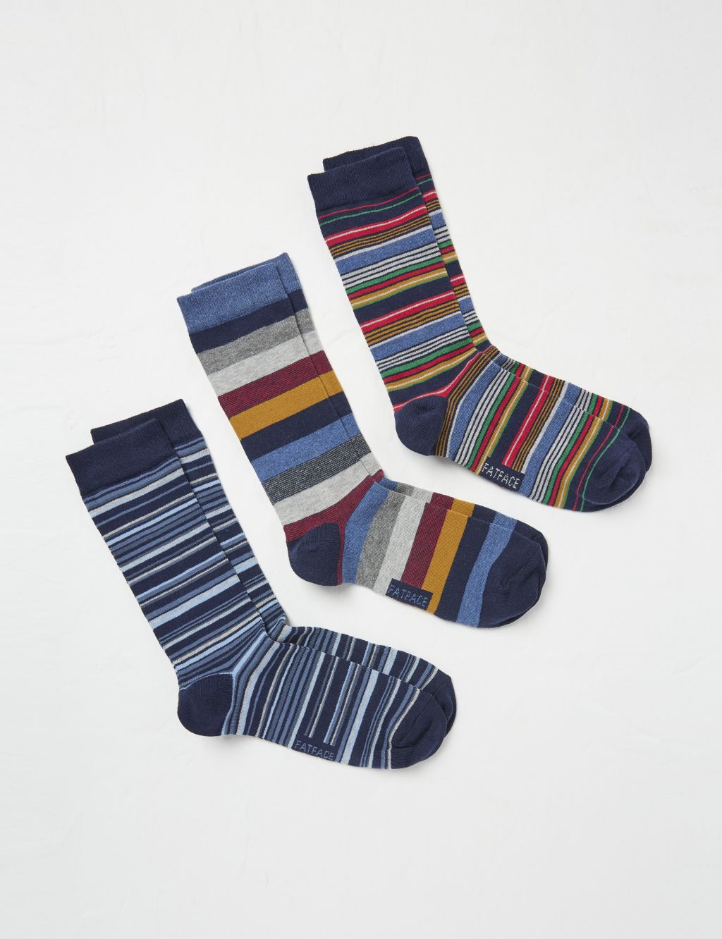 3pk Striped Cotton Rich Socks