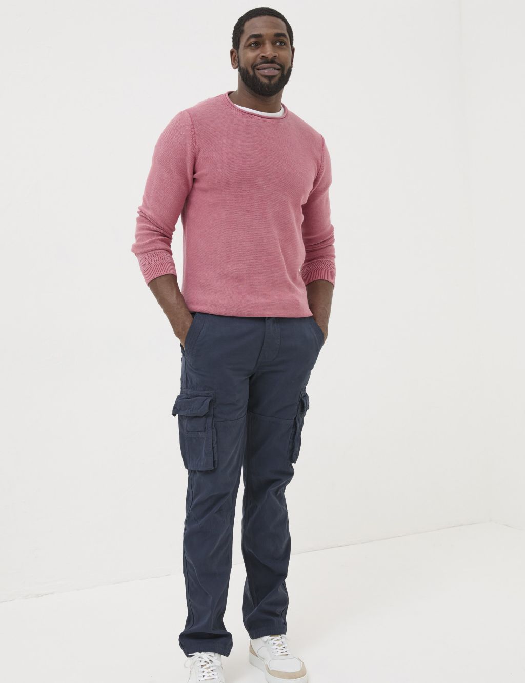 Straight Fit Pure Cotton Cargo Trousers