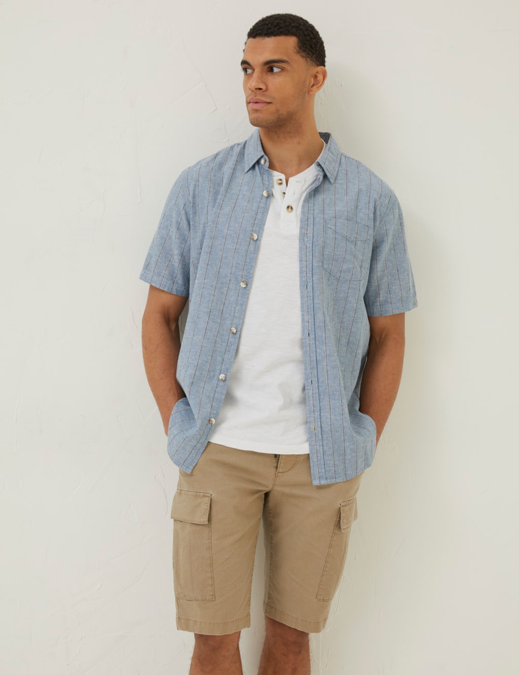 Linen Blend Striped Shirt image 1