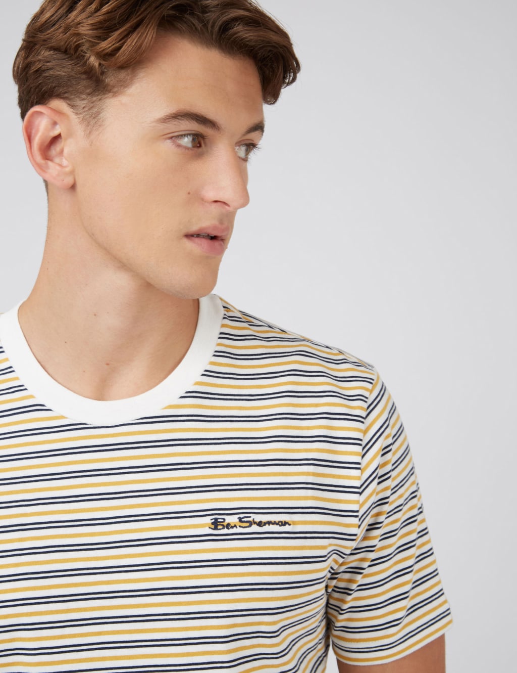 Pure Cotton Striped Crew Neck T-Shirt image 4