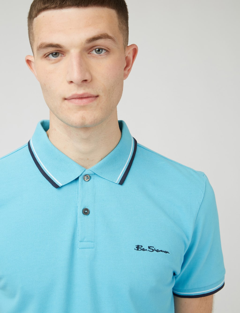 Cotton Pique Tipped Polo Shirt image 4