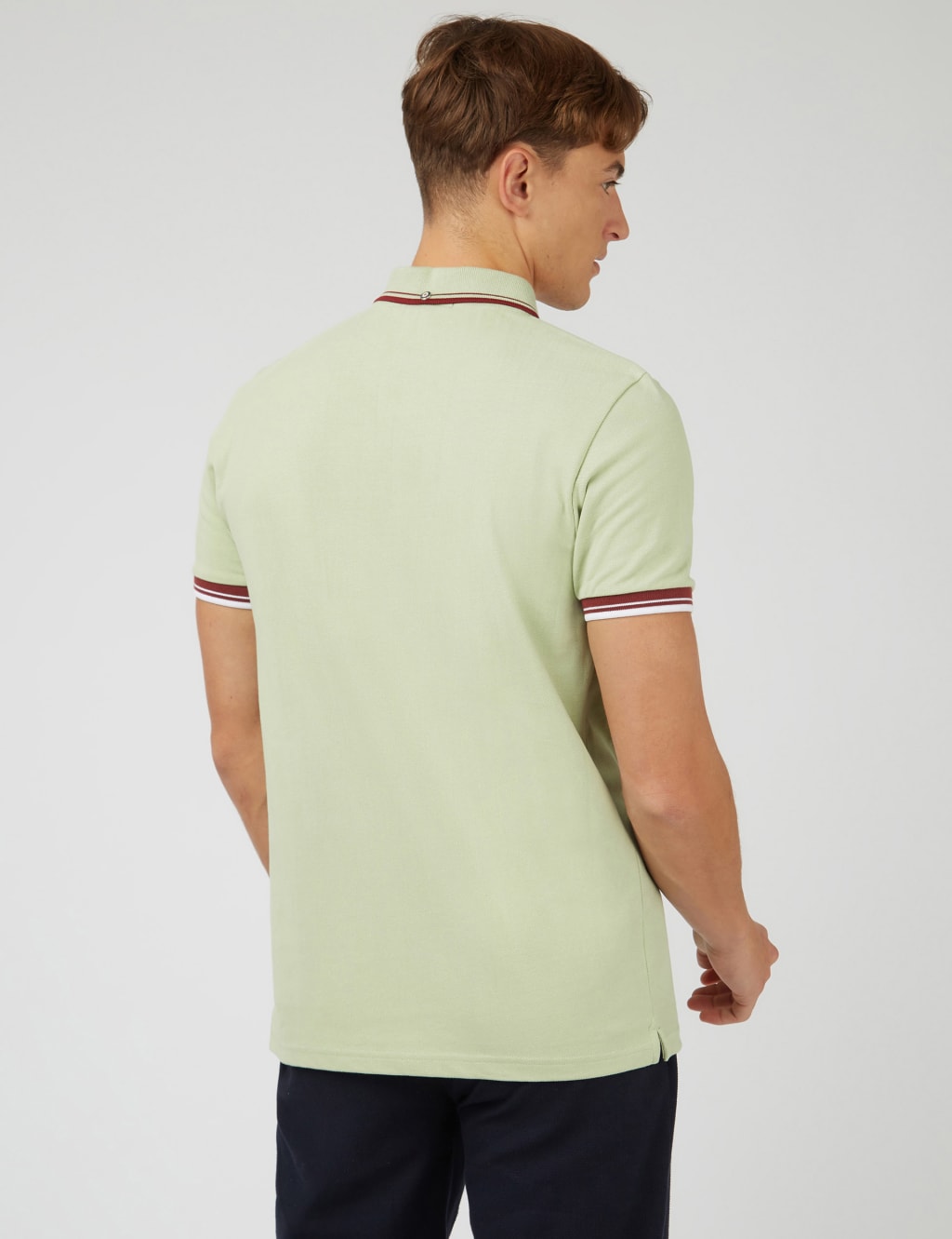 Cotton Pique Tipped Polo Shirt image 3