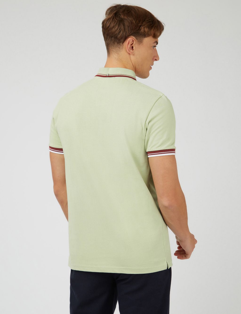 Cotton Pique Tipped Polo Shirt image 4