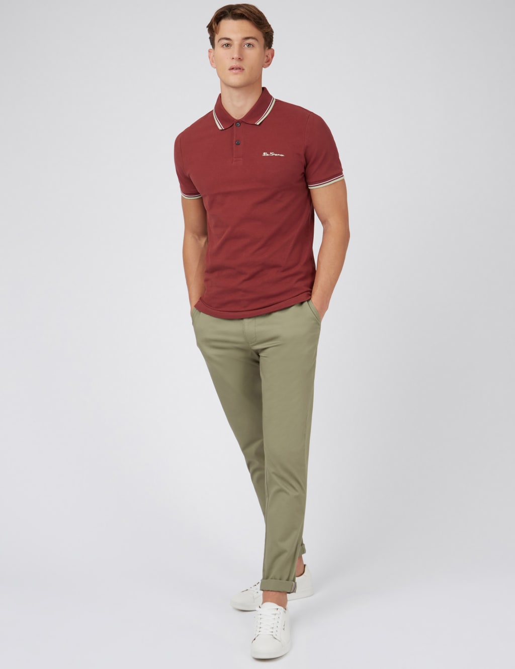 Cotton Pique Tipped Polo Shirt image 2