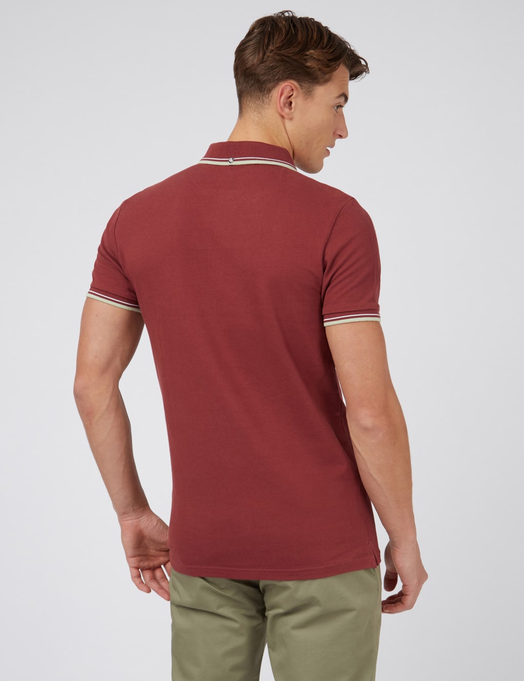 Cotton Pique Tipped Polo Shirt image 3
