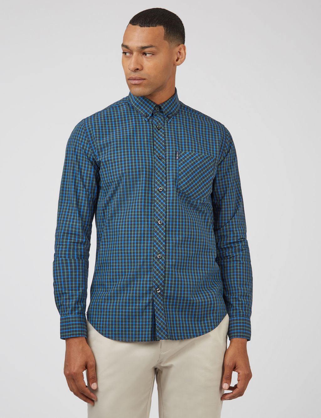 Regular Fit Pure Cotton Gingham Oxford Shirt image 1