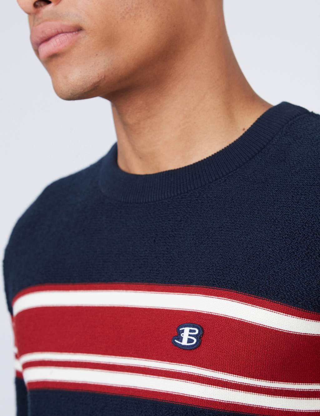 Pure Cotton Striped Crew Neck Jumper image 4