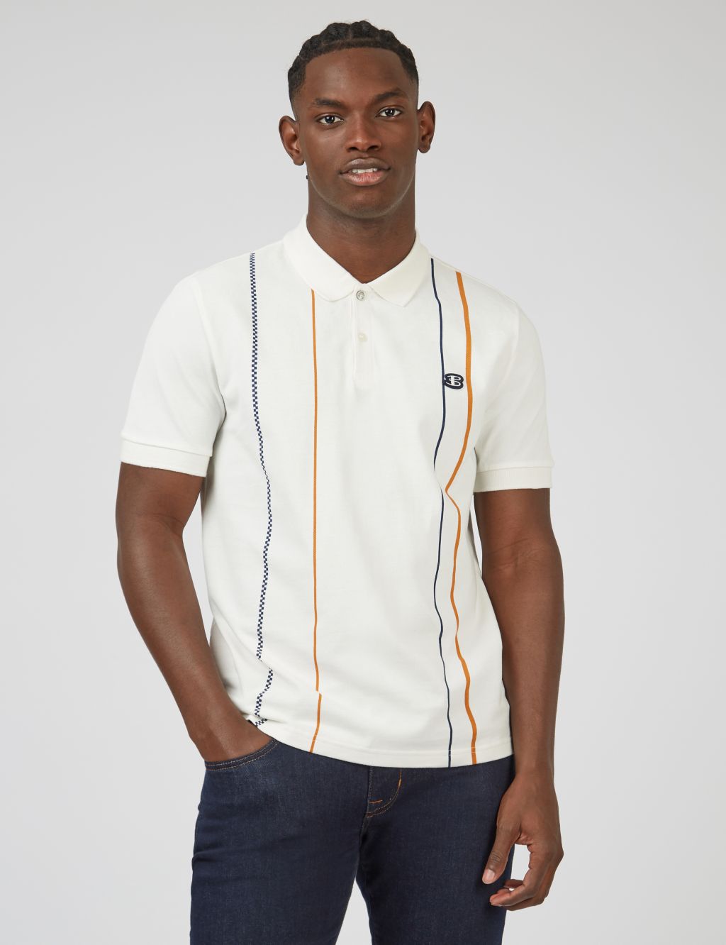 Cotton Striped Polo Shirt image 1