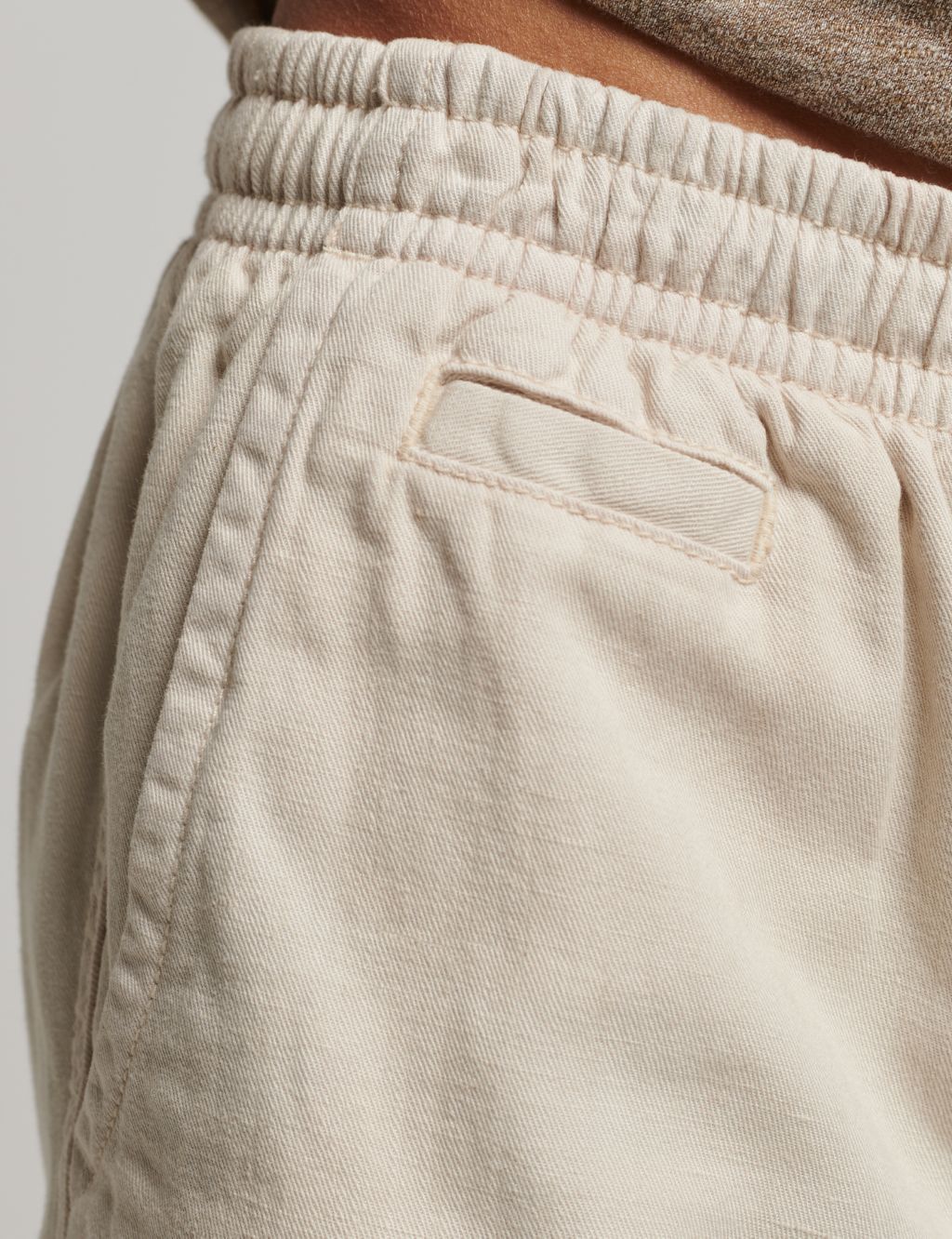 Linen Blend Elasticated Waist Chino Shorts image 4